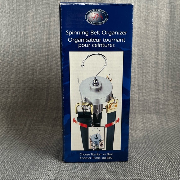 Perfect Solutions Accessories Blue Spinning Double Tier Rotating Belt Organizer - Picture 11 of 11